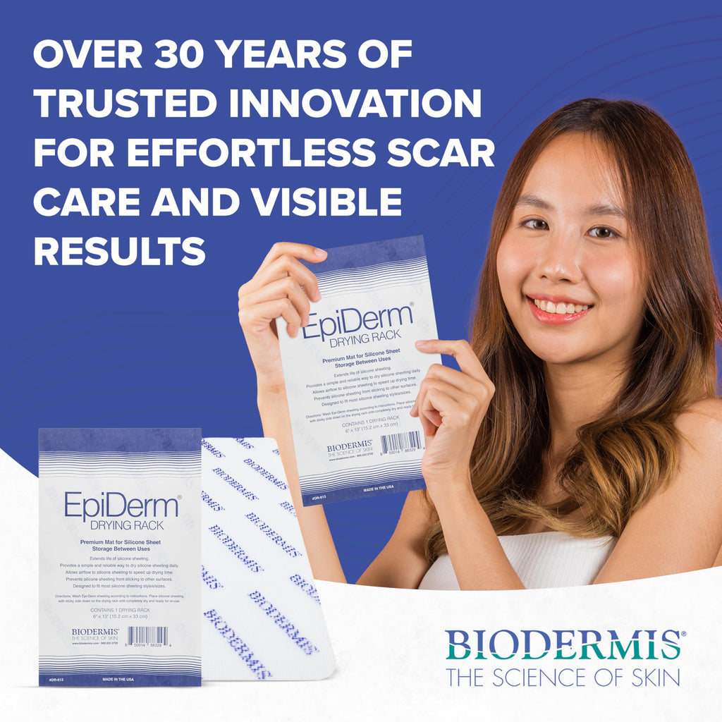Epiderm Drying Rack - Extends the Life of Silicone Scar Sheets - Promotes Quick & Hygienic Drying & Proper Storage - Prevents Sticking, Durable & Non-Adhesive - Fits Most Silicone Sheeting - 6"x13"