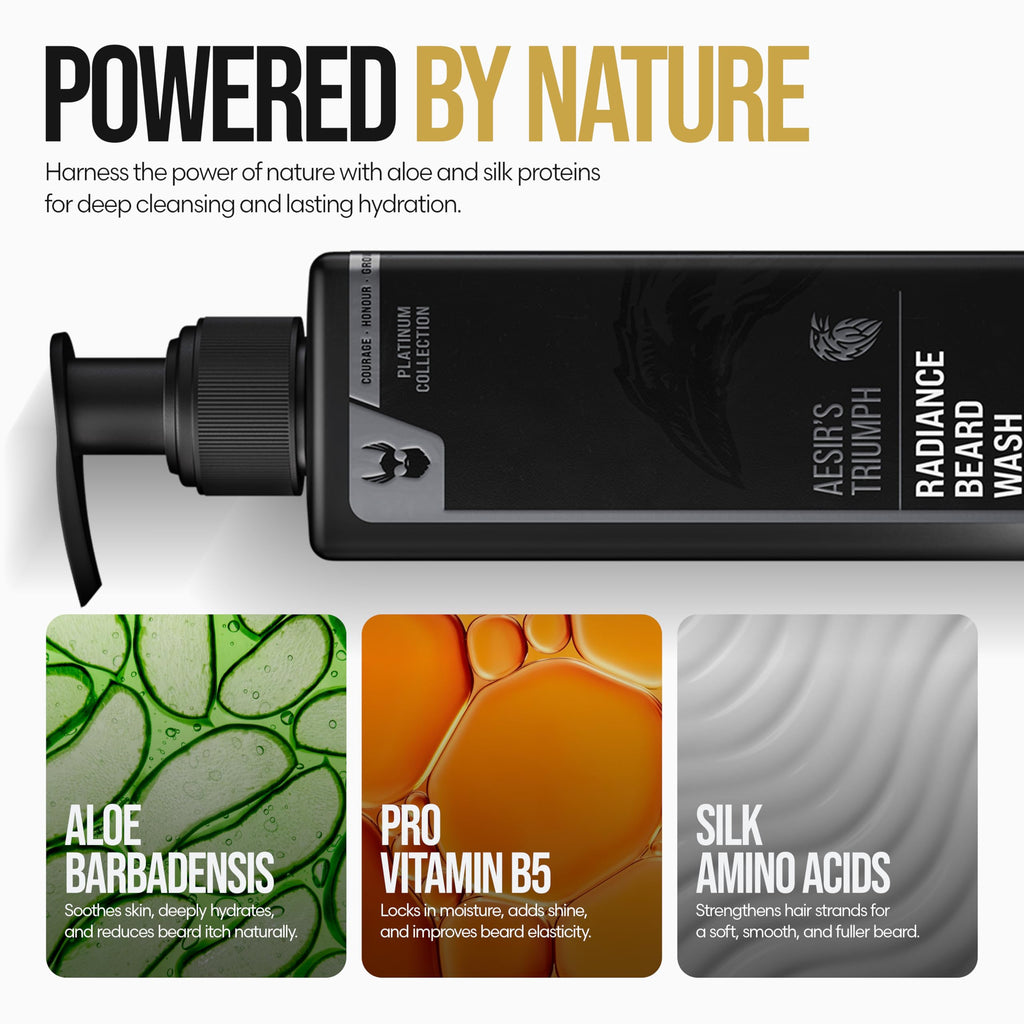 The Beard Struggle Radiance Beard Wash – Platinum Collection, Vanir’s Wisdom – Cleanse, Nourish & Soften – Beard Cleanser for Men (8 fl oz)