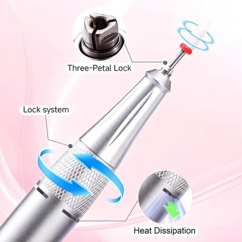 Professional Electric Nail Drill, 45000 RPM Portable Rechargeable Nail FileMachine for Acrylic Nails, E-File Electric Nail File Kit with Battery & LCD Display (Pink-Gradient)