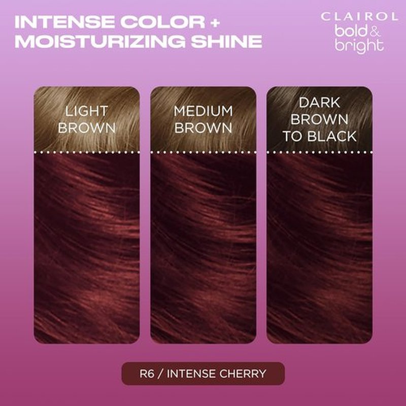 Clairol Bold & Bright Permanent Hair Dye - R6 Intense Cherry Color | Single Pack