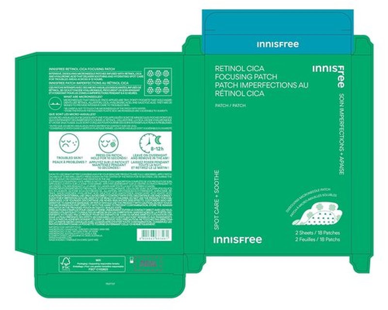 Innisfree Retinol Cica Focusing Patch - Hydrocolloid Acne Treatment with Salicylic & Hyaluronic Acid | 1 or 2 Pack