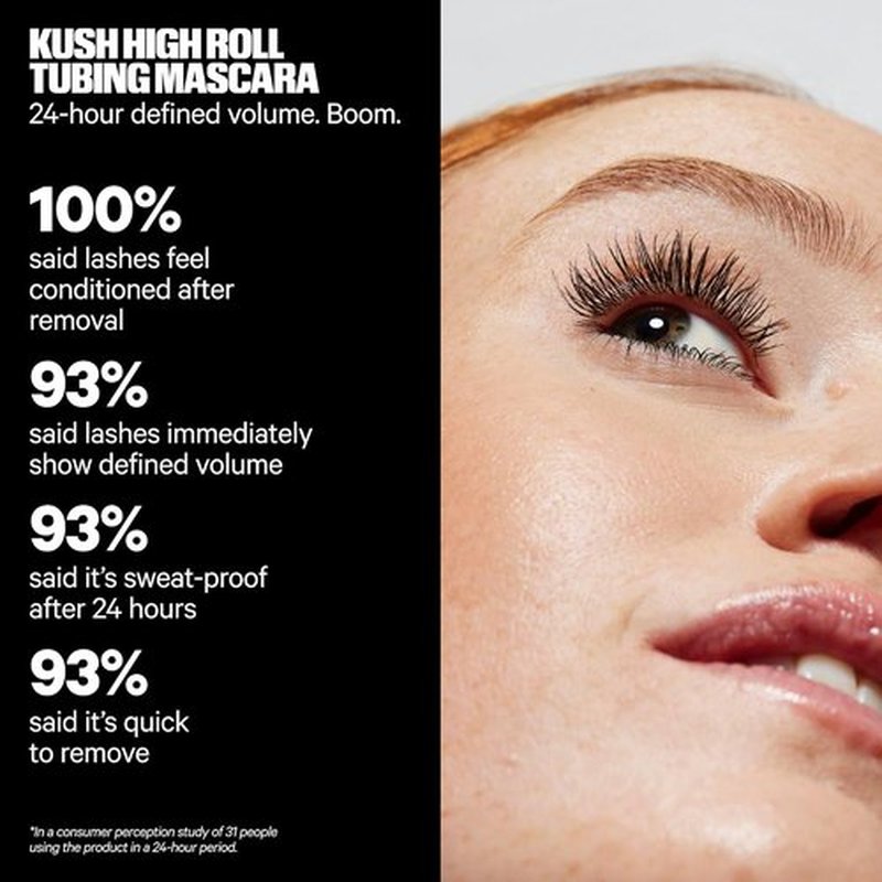 Milk Makeup KUSH High Roll Tubing Mascara - Longwear, Water-Resistant Formula for Natural Volume & Length - 0.3 oz