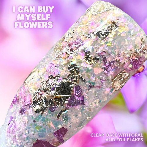 Sparkle & Co. Dip Powders – dp.310 I Can Buy Myself Flowers (Opal & Foil Dip) 1 Ounce Dipping Powder Jar For Manicure DIY Spring Shade, No Lamp Needed
