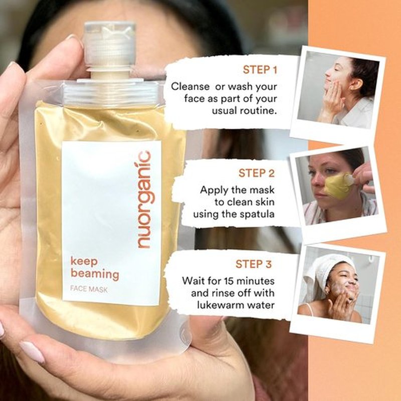 Nuorganic Turmeric Face Mask - Soothing & Acne Clearing - Airtight Squeezy Tube, 12-Month Freshness