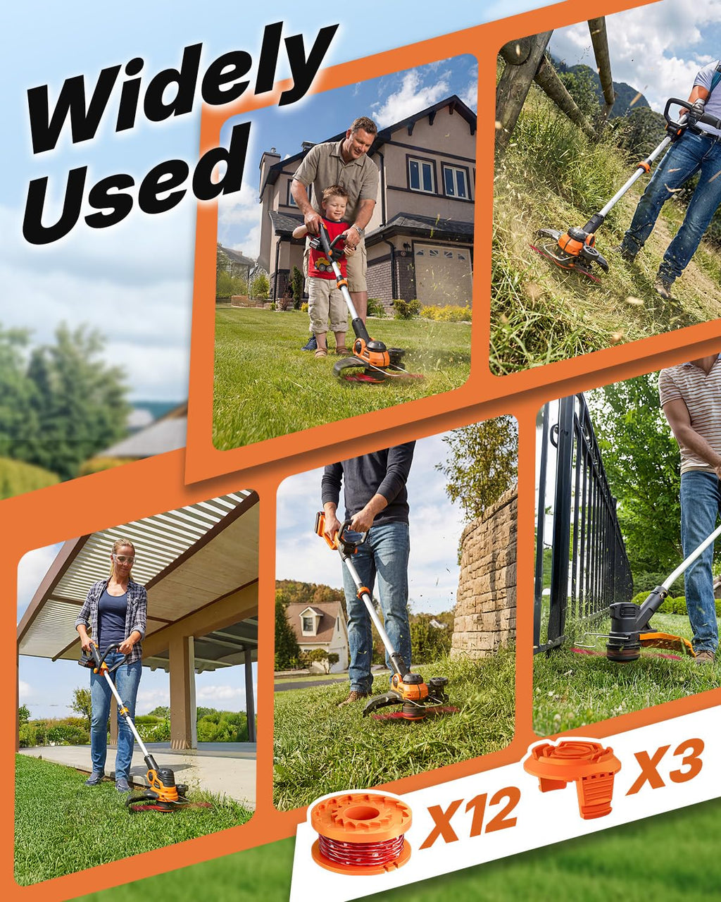 Eventronic 15 Pack (WA0010) Trimmer Line Spool for Worx Weed Eater