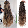 ZRQ 30 Inch Goddess Locs Crochet Hair 8Packs Boho Faux Locs Croceht Braids, Pre Looped Long Bohemian Locs Crochet Hair Ombre Hippie Locs Hair Extension T27#
