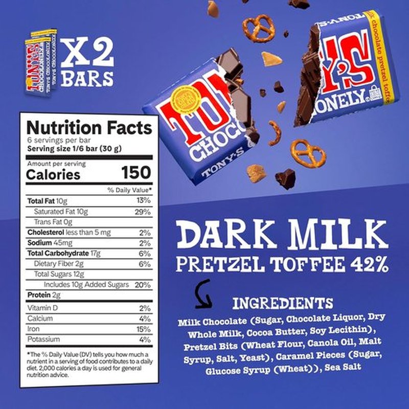 Tony's Chocolonely Milk Chocolate Bundle - Fairtrade & B Corp Certified, No Artificial Flavoring - 6 Bars, 6.35 Oz