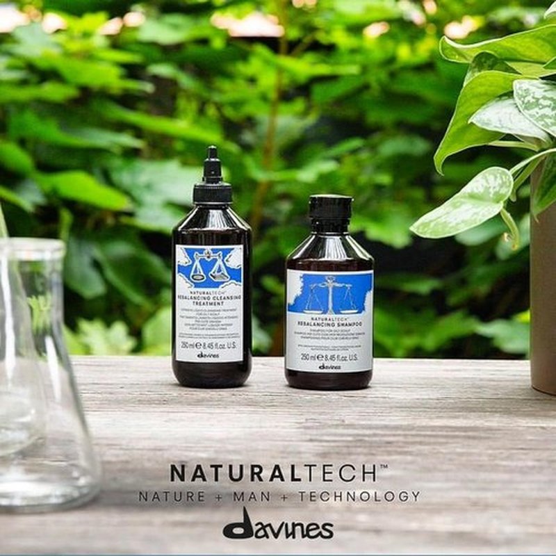 Davines Naturaltech Rebalancing Cleansing Treatment - Oil Control & Normalizing for Oily Scalp | 8.45 Fl Oz