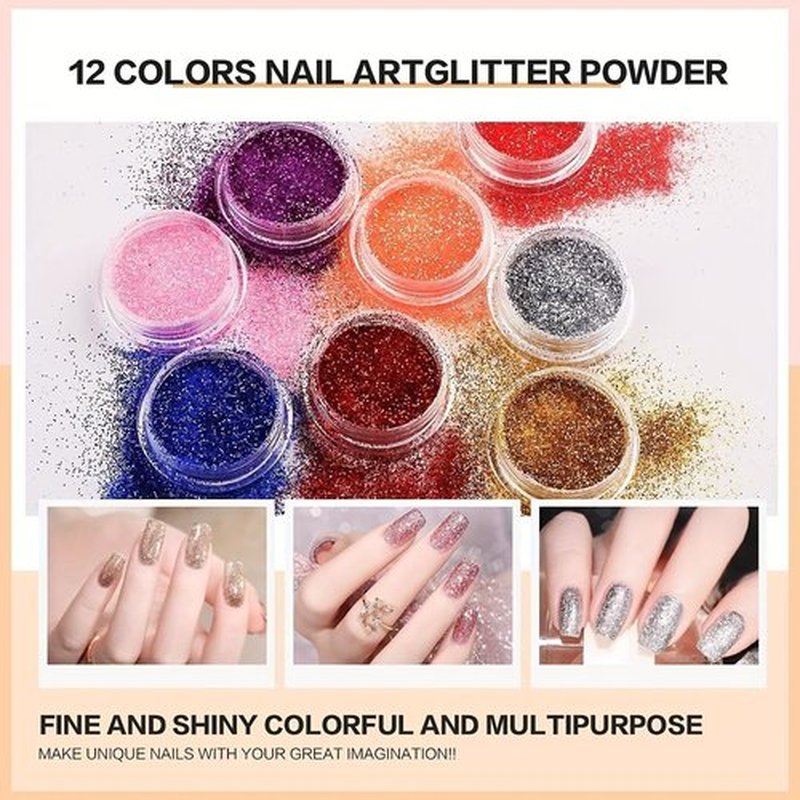 Morovan Monomer Acrylic Nail Liquid with Powder Kit Glitter Acrylic Powders Set for Nail Art Decoration Extension DIY at Home