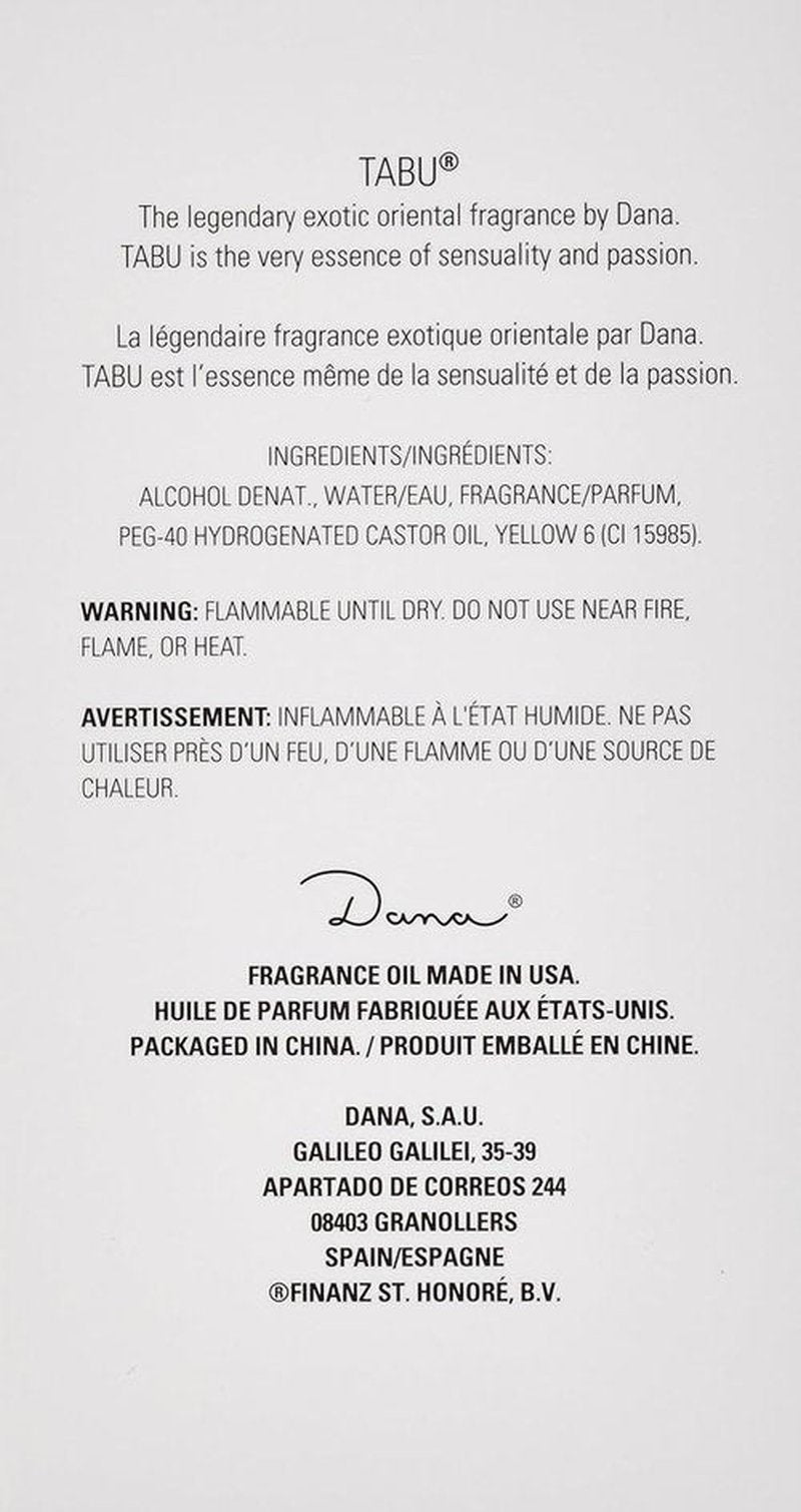 Dana Tabu Eau de Cologne Spray for Women - 3.4 Ounce | Timeless Fragrance for Everyday Elegance