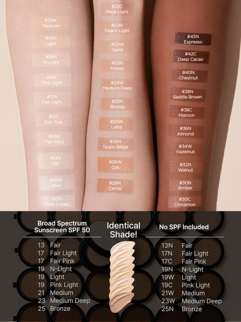 JUNG SAEM MOOL Essential Skin Nuder Cushion Refill | Natural Finish, Buildable Coverage Cushion Foundation by Korean Makeup Artist (Refill Only, 0.49 Fl Oz, SPF 50), 19 N Light