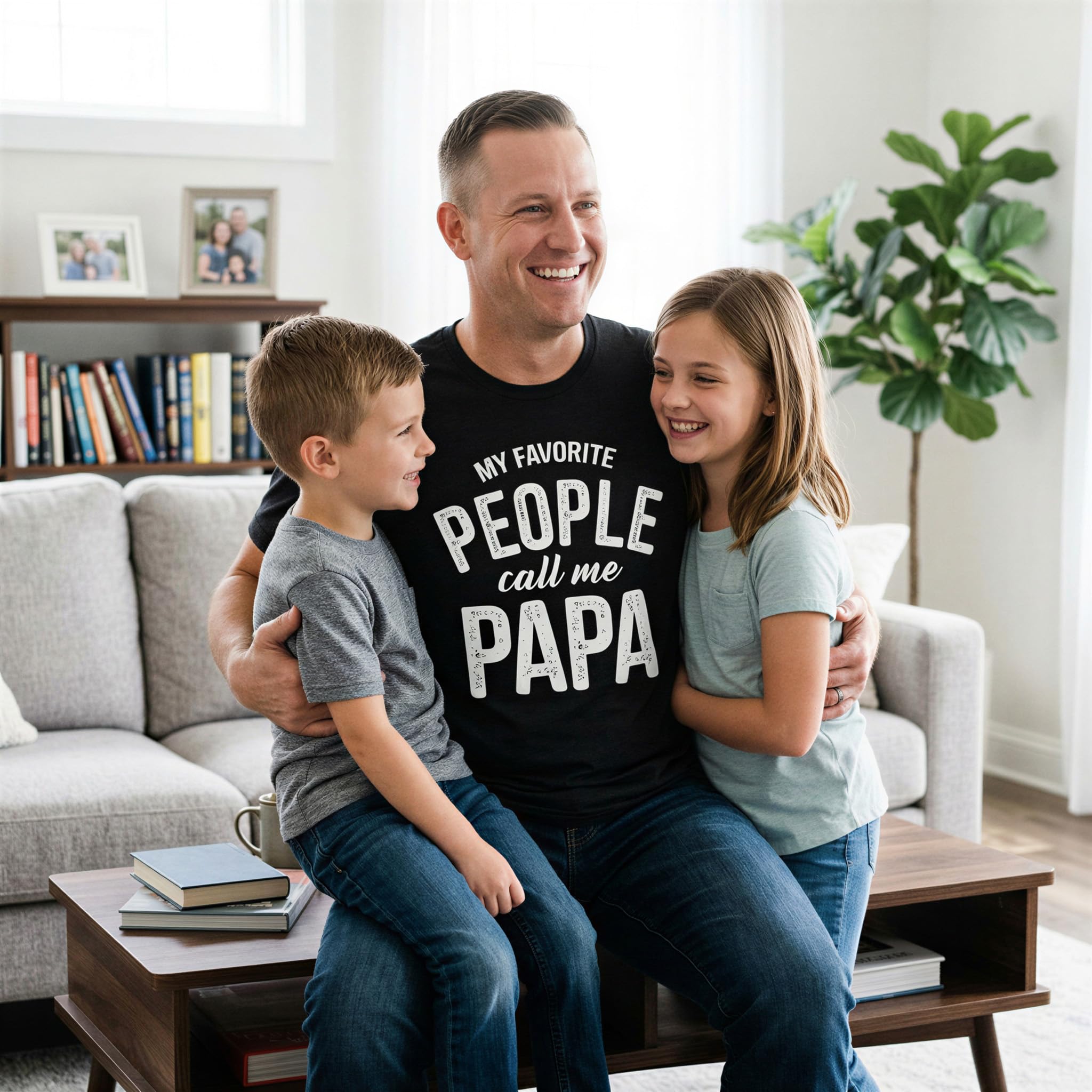 Crazy Dog Mens My Favorite People Call Me Papa T Shirt Funny Cute Humor Tee Fathers Day Family Shirt Best Dad Ever Tshirt Heather Navy XL