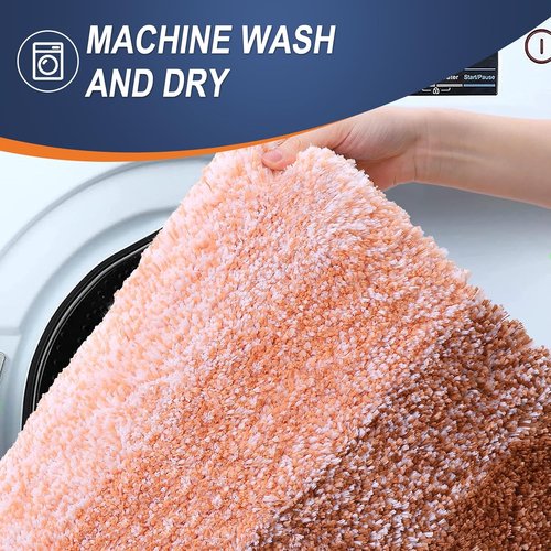 OLANLY Microfiber Bath Rug Mat - Extra Soft & Absorbent | Quick-Dry, Machine Washable, 24x16, Orange