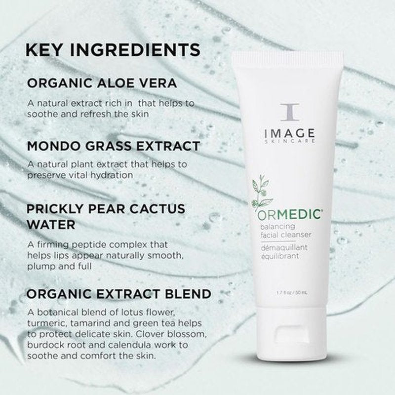 IMAGE Skincare ORMEDIC pH Balancing Facial Cleanser - Mild Foaming & Hydrating Face Wash with Aloe Vera | 1.7 fl oz