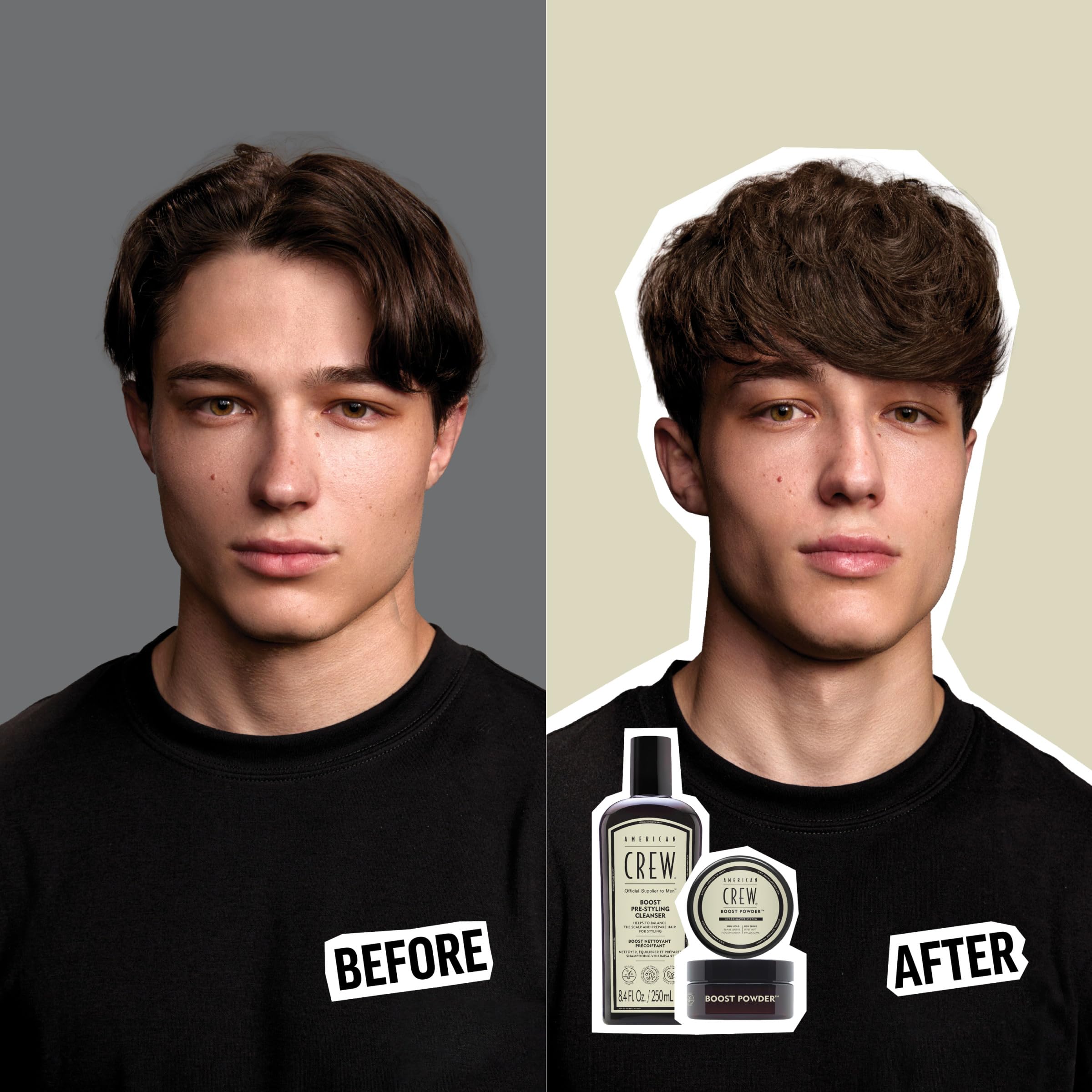 AMERICAN CREW Men's Pre Styler Boost Shampoo for Fine & Thin Hair, Instantly Volumizing Formula, Adds Volume, Lift, & Shine, Vegan, 8.4 fl oz