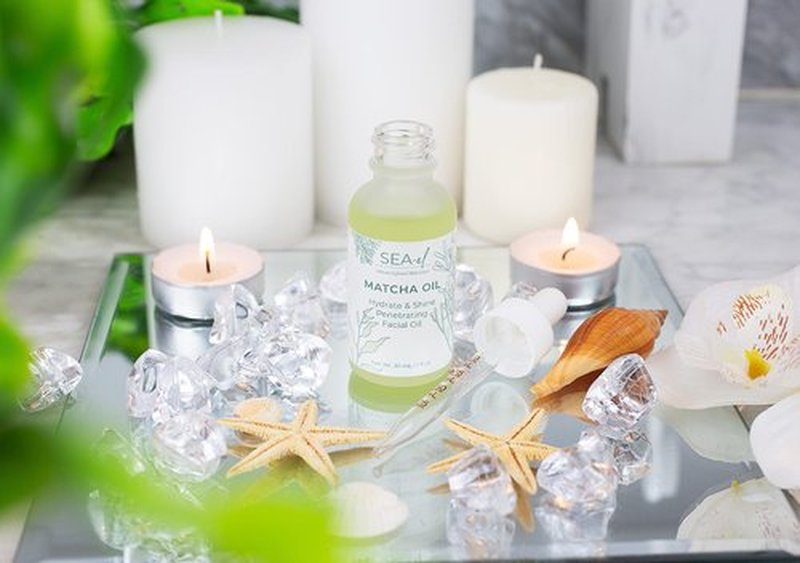 Sea-El Matcha Face Oil Skincare - Hydrating Glow Green Tea & Sea Kelp Facial Oil Blend - Calming & Deeply Penetrating Antioxidant-Rich Moisturizer for Women & Men, Vegan, All Skin Types - 1 Fl Oz