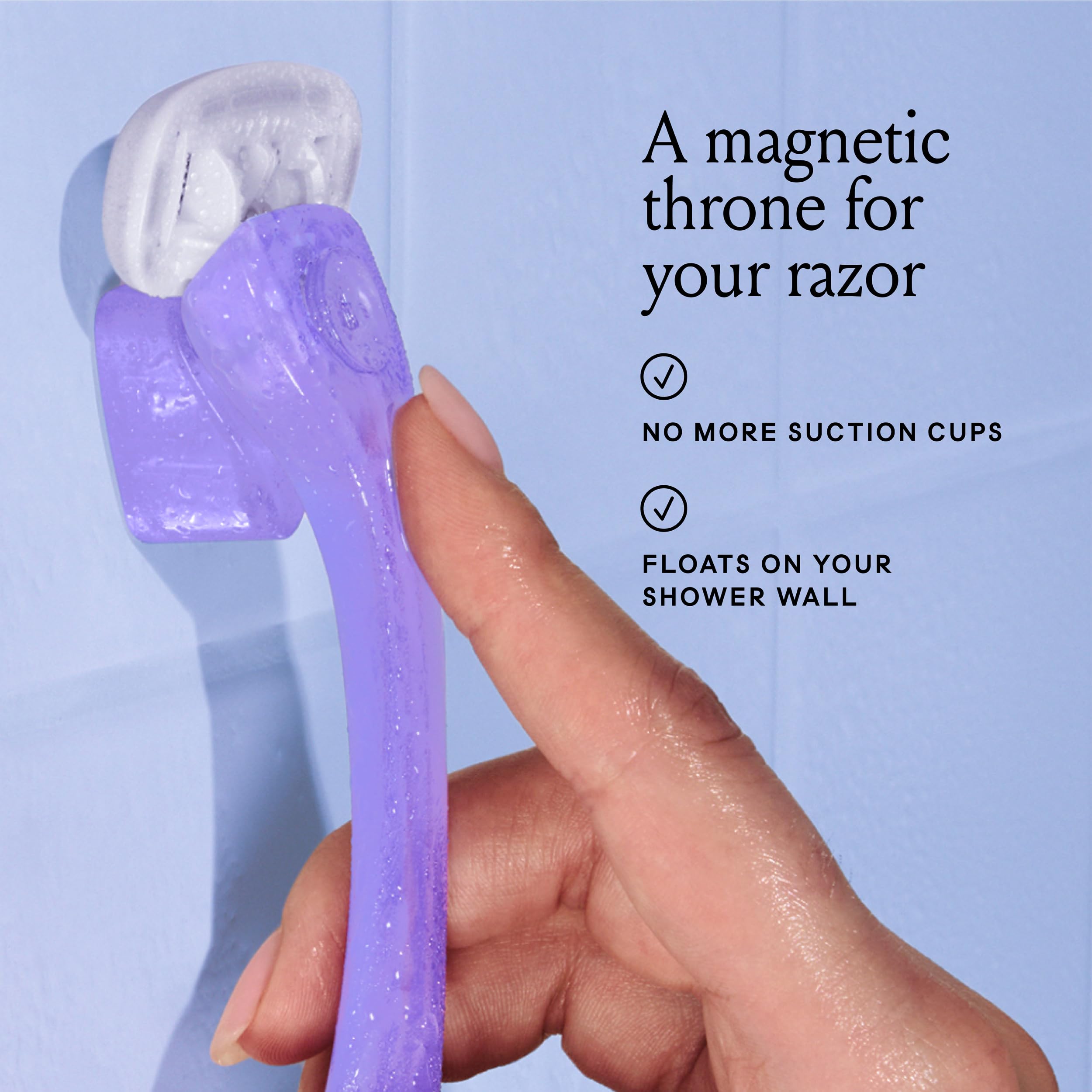 Billie Razors for Women Shave Kit – Women’s Razor + 2 x 5-Blade Razor Refills + Magnetic Holder – Moonbeam