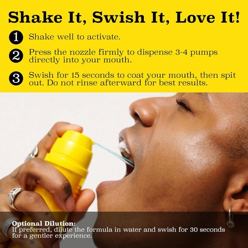 Twice Immunity Mouthwash - pH Balanced, Alcohol-Free, Ultra Concentrated, Strong Mint Flavor | 3.4oz, 70 Uses