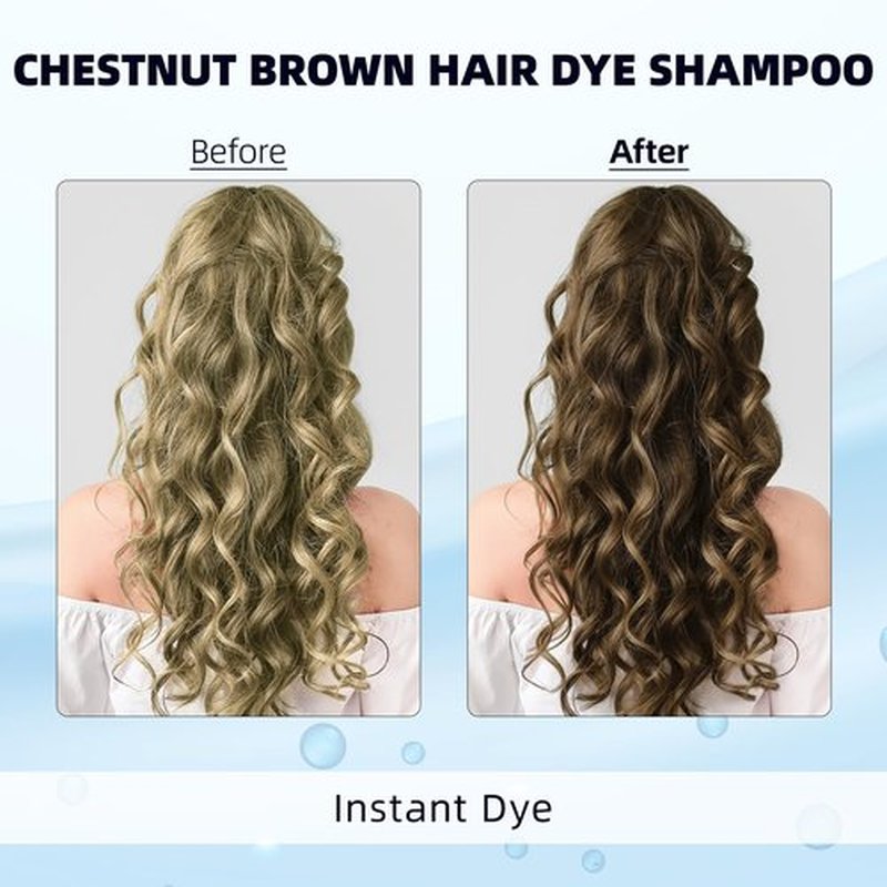 Ivnil Chestnut Brown Hair Dye Shampoo 3 in 1 Hair Color for Women & Men - Herbal Ingredients Color in Minutes 500ML