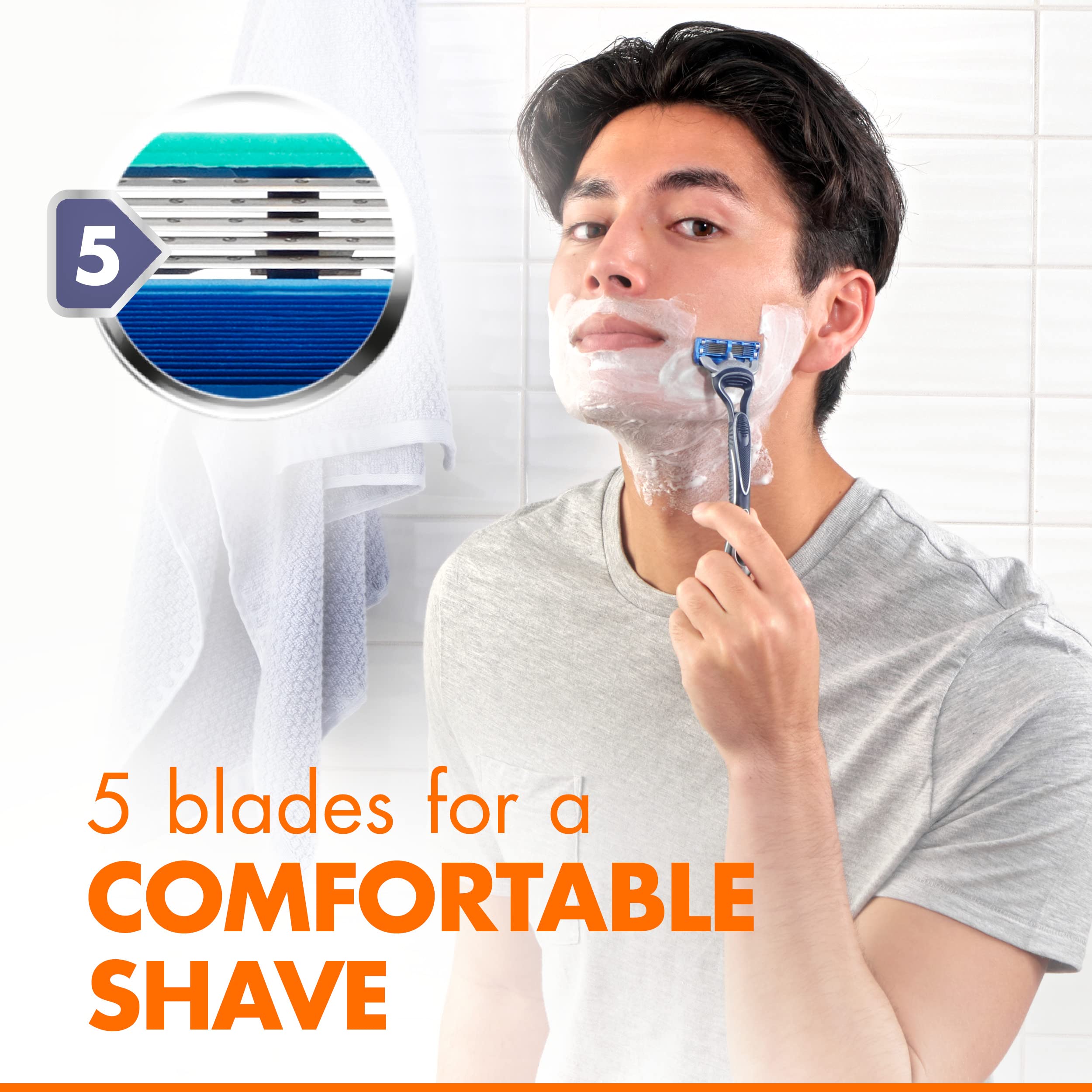 Gillette Sensor5 Men's Disposable Razors, 2 Count (Pack of 12)