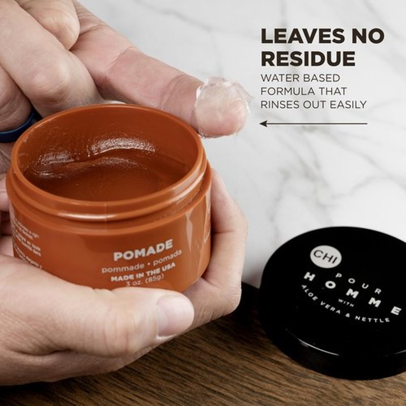 CHI Pour Homme Maximum Hold Styling Pomade Cream for Men, Smooth, Long-Lasting Hair Control with Texture & Definition, Non-Flaking Formula, Fresh Woody Scent, 6 oz