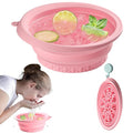 KOOK UDU Silicone Face Ice Bath Bowl bowl with Built-In Icetray,Silicone and Foldable Face Tub,Ice Bath Water Chiller,Skin Tightening and Acne Relief for Home & Travel (Pink)