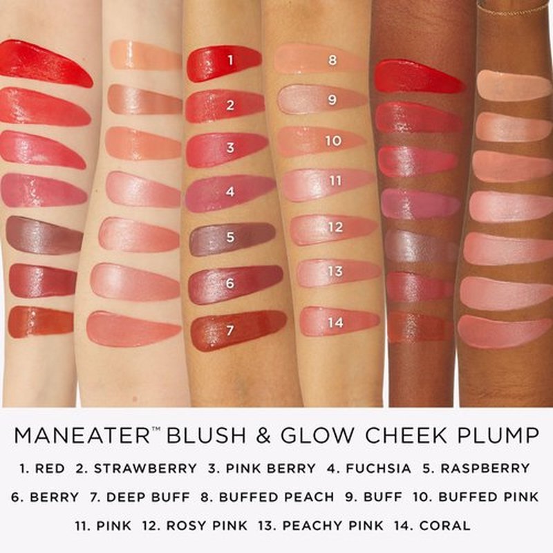 tarte maneater blush & glow cheek plump – Lightweight Cheek Tint & Illuminator with Coconut Water & Hyaluronic Acid for Hydrated, Radiant Finish,Vegan & Cruelty-Free, full size, pink