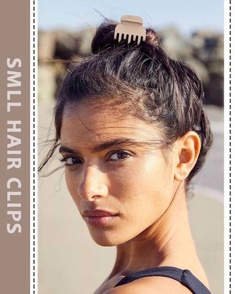 Small Claw Clips for Women 1.6 '' Double Row Teeth Small Hair Clips 12 Pcs Matte Cute Jaw Clips for Hair Claws