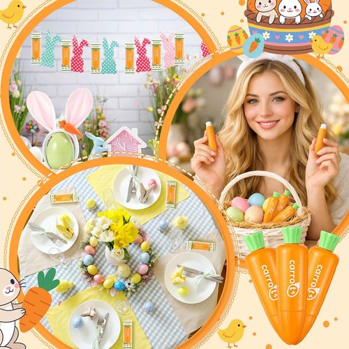 Skiennix Carrot Lip Balm - Moisturizing & Nourishing Easter Gift Set | 6 Pcs for Women & Adults