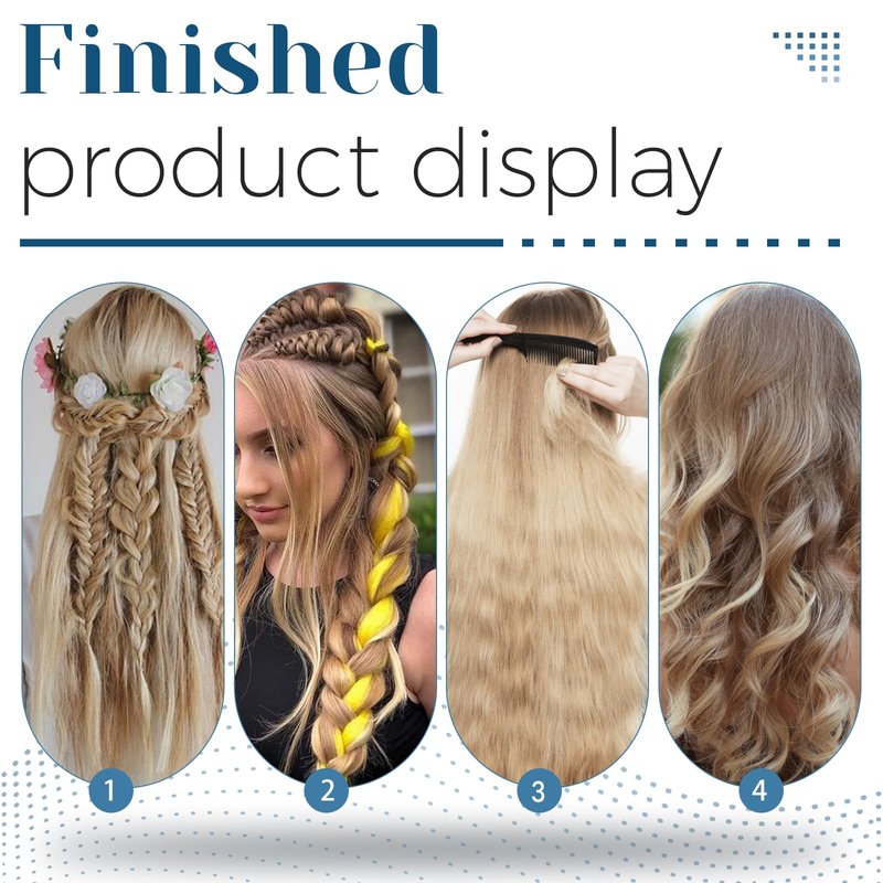 Yizzvb 60 Pcs 32mm Hair Extensions Clip, Hairpieces Snap Clips U Shape Wig Clips for Hair, 6 Rolls Hair Thread for Weave,Wig Thread Kit, Curved Needles for Wig Making Hair Extensions