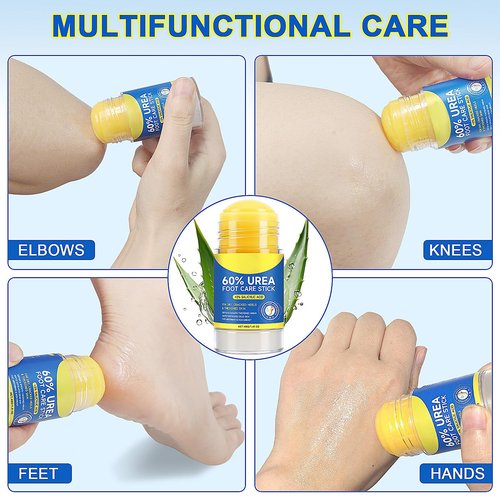 Eqimznv 60% Urea Cream Stick with 2% Salicylic Acid, Maximum Strength Urea Foot Cream Moisturizer, for Dry Cracked Heels, Knees, Elbows, Hands, Hydrates Dry Skin & Gently Exfoliates Dead Skin (2PCS)
