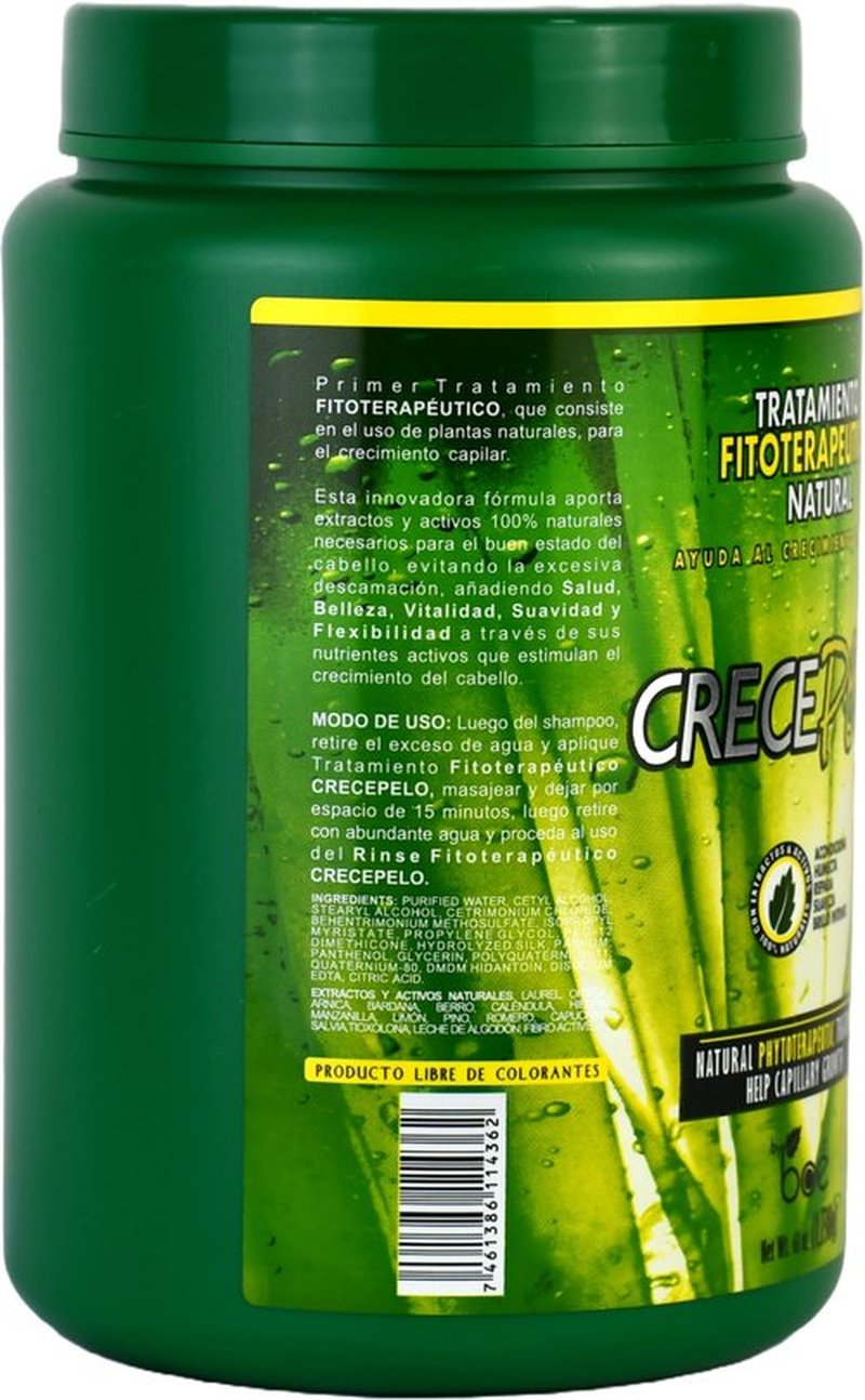 Crece Pelo Natural Phytotherapeutic Hair Growth Treatment, Deep Conditioning & Strengthening Mask – Promotes Thicker, Healthier Hair – Hydrating & Repairing Formula for All Hair Types – 61 oz