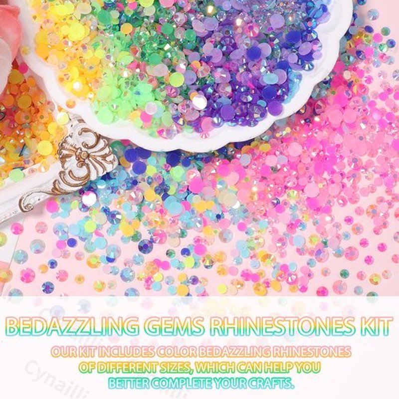 15 Grids Resin Rhinestones for Crafting, Colors Bedazzling Gems Kit, Jelly Resin Rhinestones for Nails Face Eyes Makeup Crafts Tumblers Bottles
