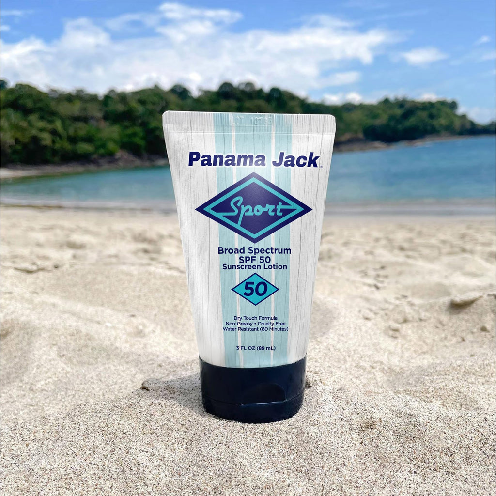 Panama Jack Sport Sunscreen Lotion - SPF 50, Broad Spectrum UVA/UVB Protection, Non-Greasy, PABA, Paraben, Gluten & Cruelty Free, 3 FL OZ (Pack of 1)