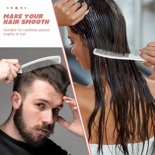 100 Packs Individually Wrapped Combs Disposable Plastic Hair Combs in Bulk Set for Travel, Hotel, Shelter, Homeless, Nursing Home, Charity, Church, 6.5 Inch Long(White)