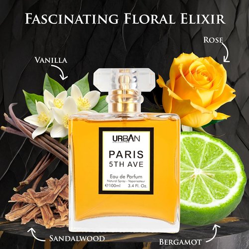 Paris 5th Avenue Eau De Parfum for Women - Elegant Fragrance with Floral and Woody Notes - 100ml Bottle