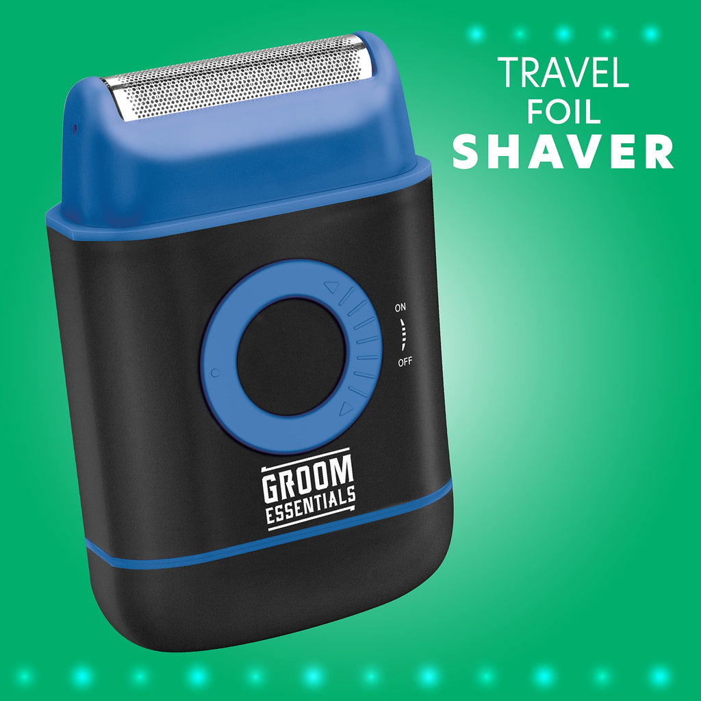 ChargeWorx Travel Foil Shaver for Men, Cordless Electric Razor with Pop-Up Precision Trimmer, Lightweight Battery-Operated Face Shaver for Sensitive Skin, Portable Grooming Tool with Cleaning Brush