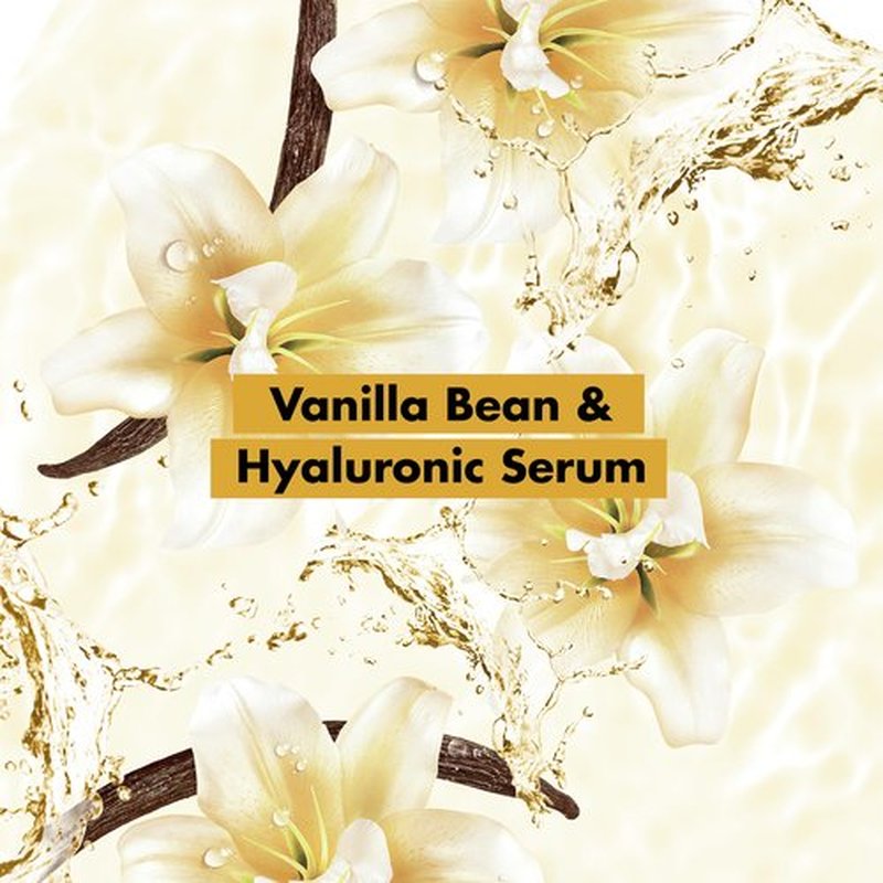 Love Beauty and Planet Plant-Based Body Wash Hydrate & Restore Vanilla Bean & Hyaluronic Serum No Sulfate Cleansers, Cruelty Free, 92% Naturally Derived 20 oz