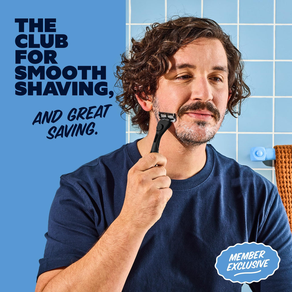 Dollar Shave Club | The Member Exclusive Shave Set | 4 Extra Close Refill Cartridges, 1 Handle (Black), 1 Shave Butter 3 ounce, 1 Razor Cover, Razors for Men