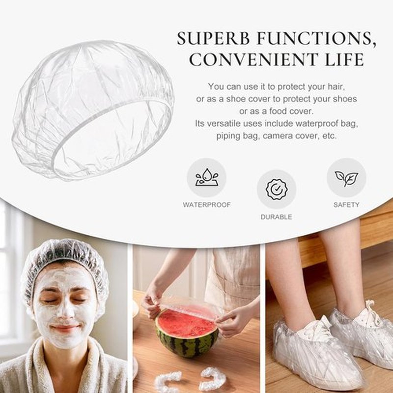 Skiennix 120 PCS Disposable Shower Caps - Large Waterproof Hair Bonnets for Men & Women | Ideal for Spa, Travel & Treatments (18.1")