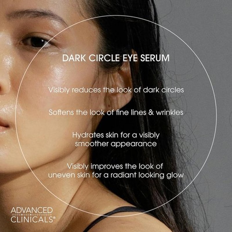 Advanced Clinicals Dark Circle Caffeine Under Eye Serum - Brightening Hyaluronic Acid & Peptides, 1.75 Fl Oz