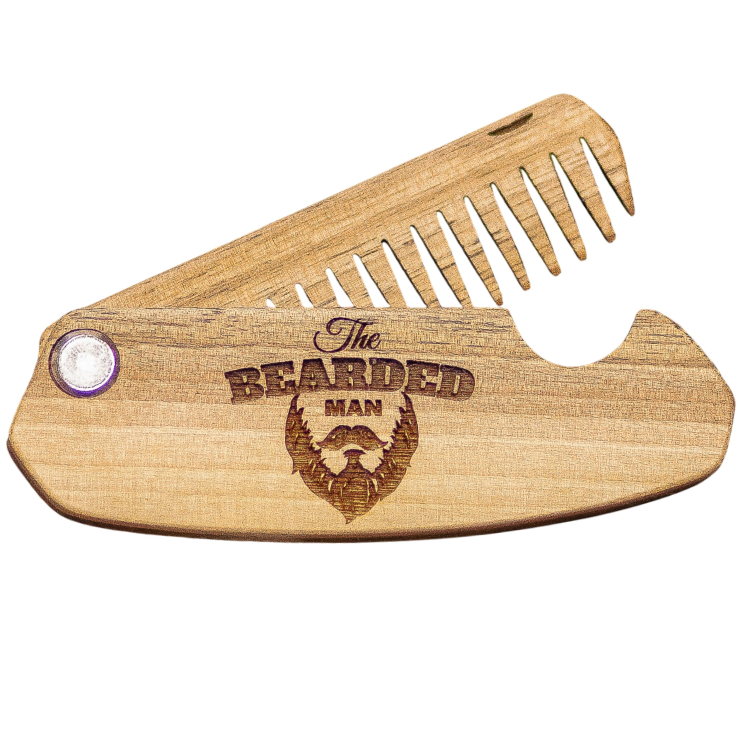 Engraved Wooden Beard Comb for Men (The Bearded Man)