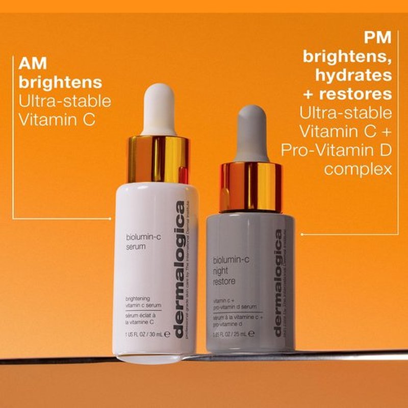 Dermalogica BioLumin-C Night Restore Vitamin C Serum for face, Overnight Skin Hydration and Barrier Repair Serum, 0.85 fl oz