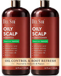 DEL SUR Clarifying Shampoo & Conditioner Set - Oily Hair Control | 16 fl oz | Camellia Japonica, Salicylic Acid, Papaya & Biotin