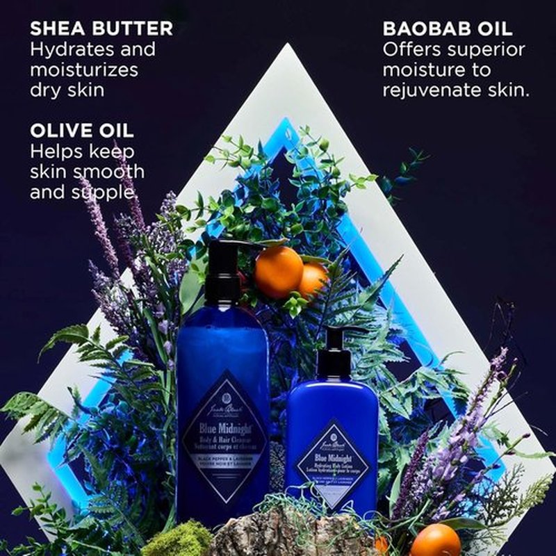 Jack Black Hydrating Body Lotion - Blue Midnight Scent | Moisturizing Formula for All Skin Types