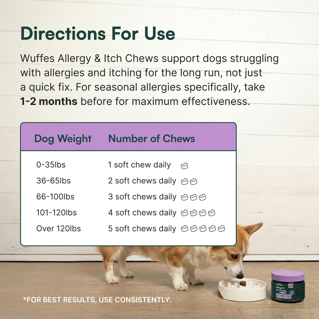 Wuffes Allergy & Itch Chews for Dogs, 60 ct