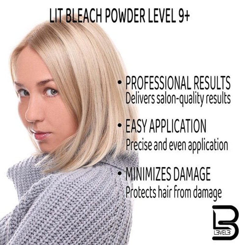 L3 - Level 3 BondFusion LIT Bleach Powder - Hair Lightener with Olive Oil and Wheat Protein to Protect and Fortify Hair - Create Highlights, Balayage or Full Hair Transformation - 500 Grams
