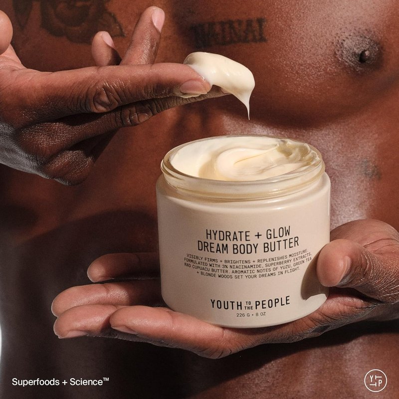 Youth To The People Superberry Body Butter - Hydrate & Glow with 3% Niacinamide, Jojoba Oil, Vegan, 8 oz