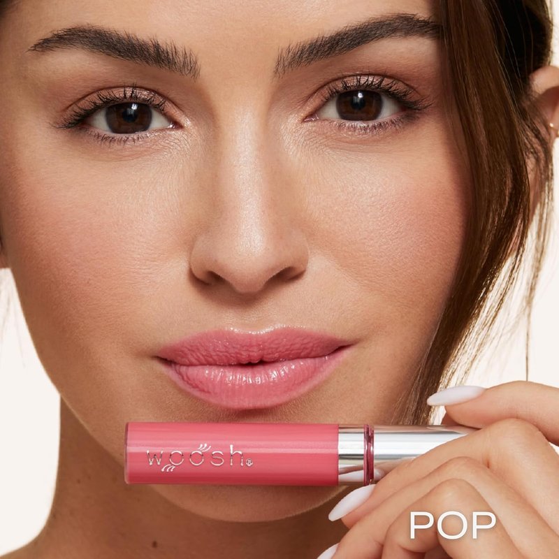 Woosh Beauty Spin-On Lip Gloss - Hydrating Hyaluronic Acid & Shea Butter, Vegan, Shine Finish