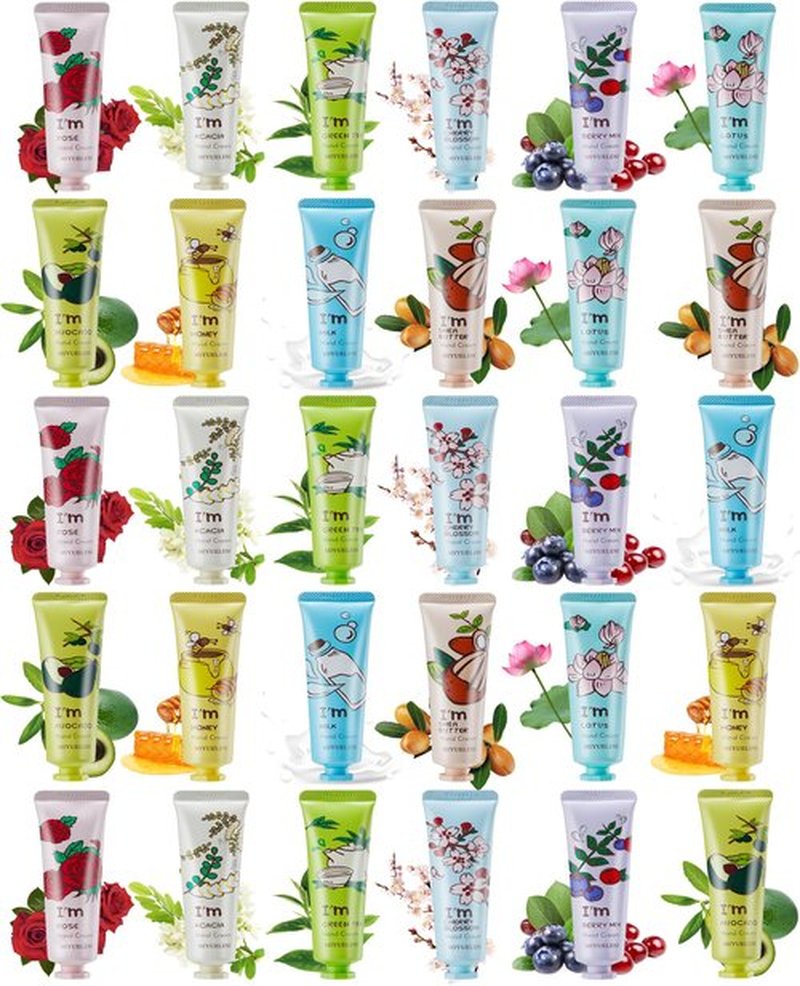 Blcculi 30 Pack Hand Cream Gift Set,Mini Hand Lotion for Dry Cracked Hands,Travel Size Hand Care Cream Fragrance Hand Lotion,Moisturizing Hand Cream for Women,Mothers Day Gifts, Valentine's Day